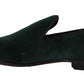 Dolce & Gabbana Green Suede Leather Slippers Loafers