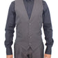 Dolce & Gabbana Gray Striped Formal Dress Vest