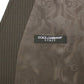 Dolce & Gabbana Brown Striped Stretch Dress Vest