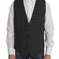 Dolce & Gabbana Gray Wool STAFF Checkered Stretch Vest