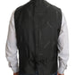 Dolce & Gabbana Gray Wool STAFF Checkered Stretch Vest