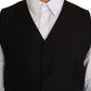 Dolce & Gabbana Black Silk Dress Waistcoat