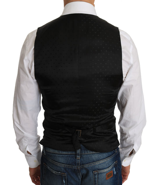 Dolce & Gabbana Black Wool Dress Waistcoat