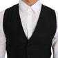 Dolce & Gabbana Black Wool Dress Waistcoat