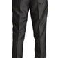 Dolce & Gabbana Gray Wool Silk Patterned Formal Trousers