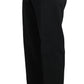 Dolce & Gabbana Black Cotton Brocade Formal Trousers Pants