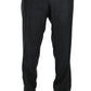 Dolce & Gabbana Gray Cotton Patterned Formal Trousers