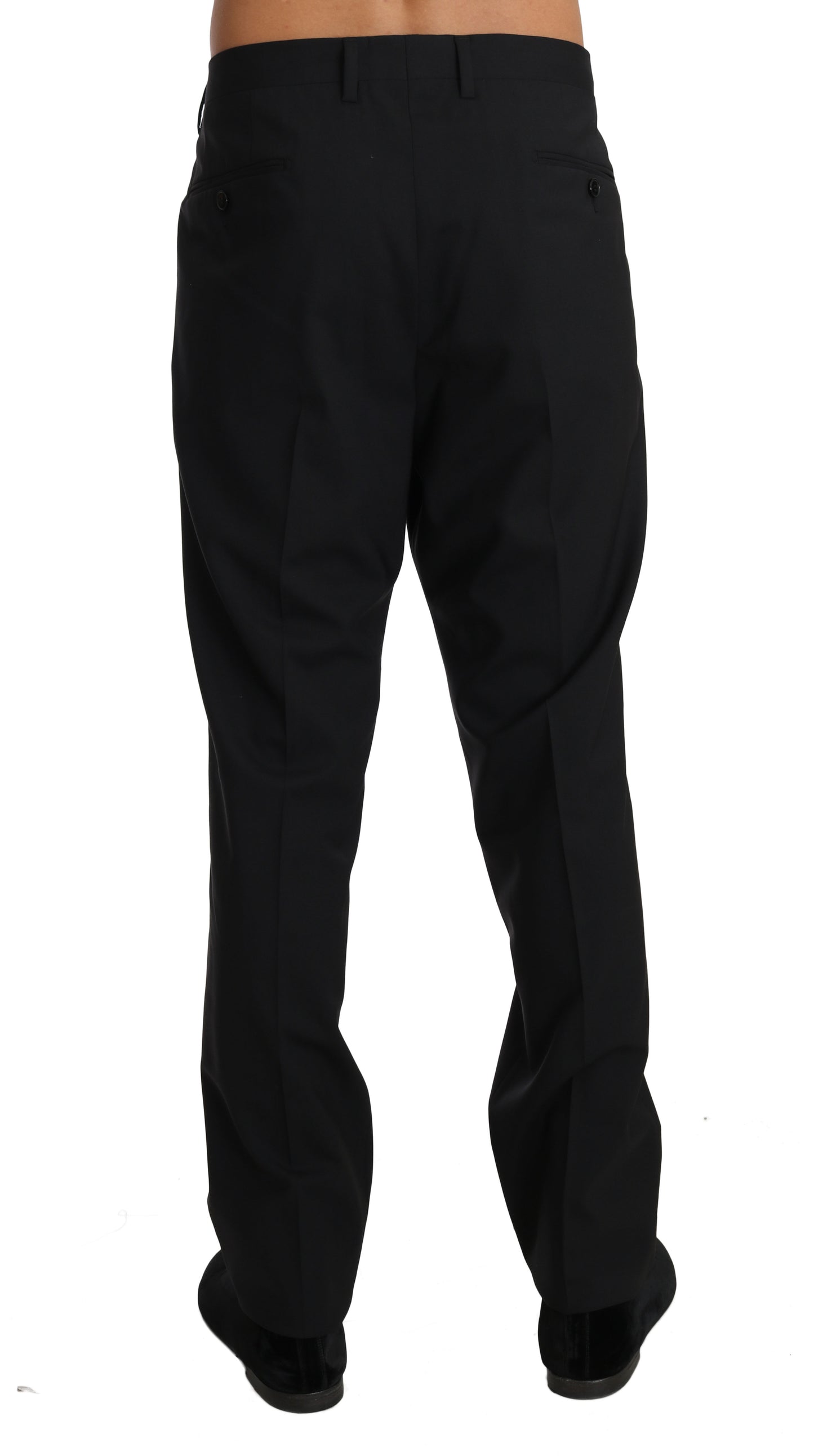 Dolce & Gabbana Black Wool Stretch Formal Trousers