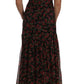 Dolce & Gabbana Black Floral Roses A-Line Shift Gown