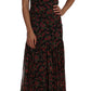 Dolce & Gabbana Black Floral Roses A-Line Shift Gown