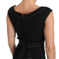 Dolce & Gabbana Black Wool Stretch A-line Sheath Dress