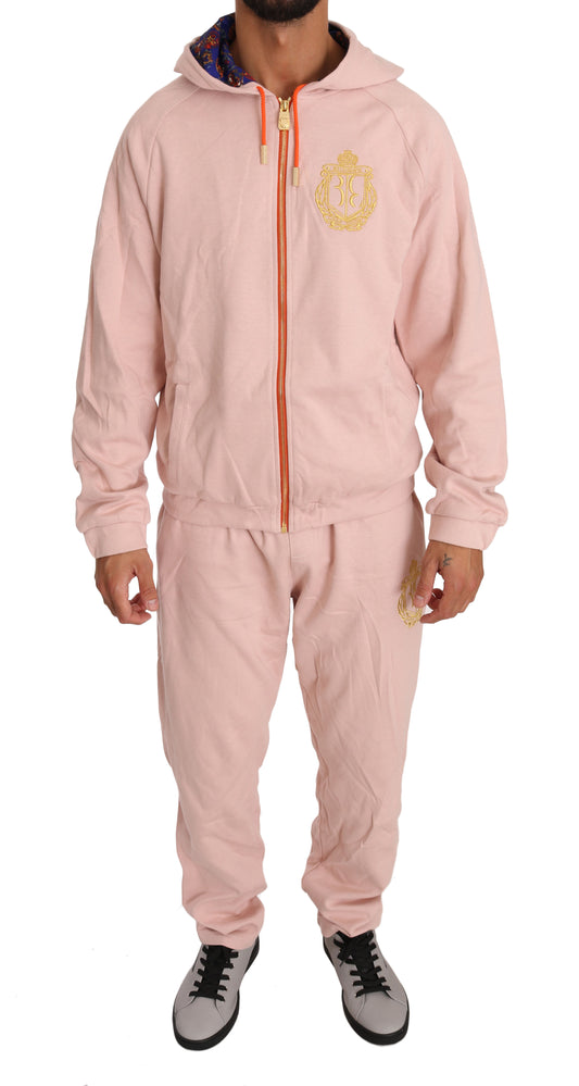 Billionaire Italian Couture Pink Cotton Sweater Pants  Tracksuit