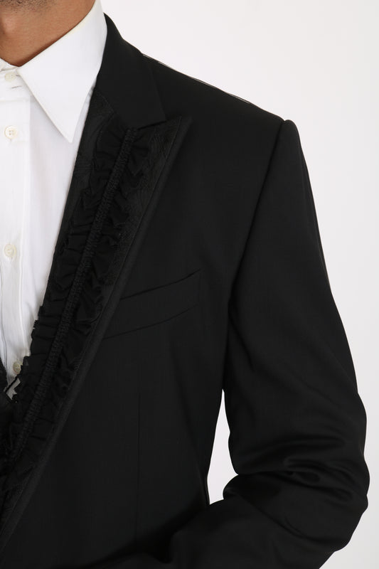 Dolce & Gabbana Black Wool MARTINI Torrero Blazer Jacket