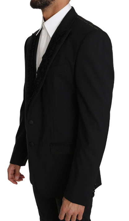 Dolce & Gabbana Black Wool MARTINI Torrero Blazer Jacket