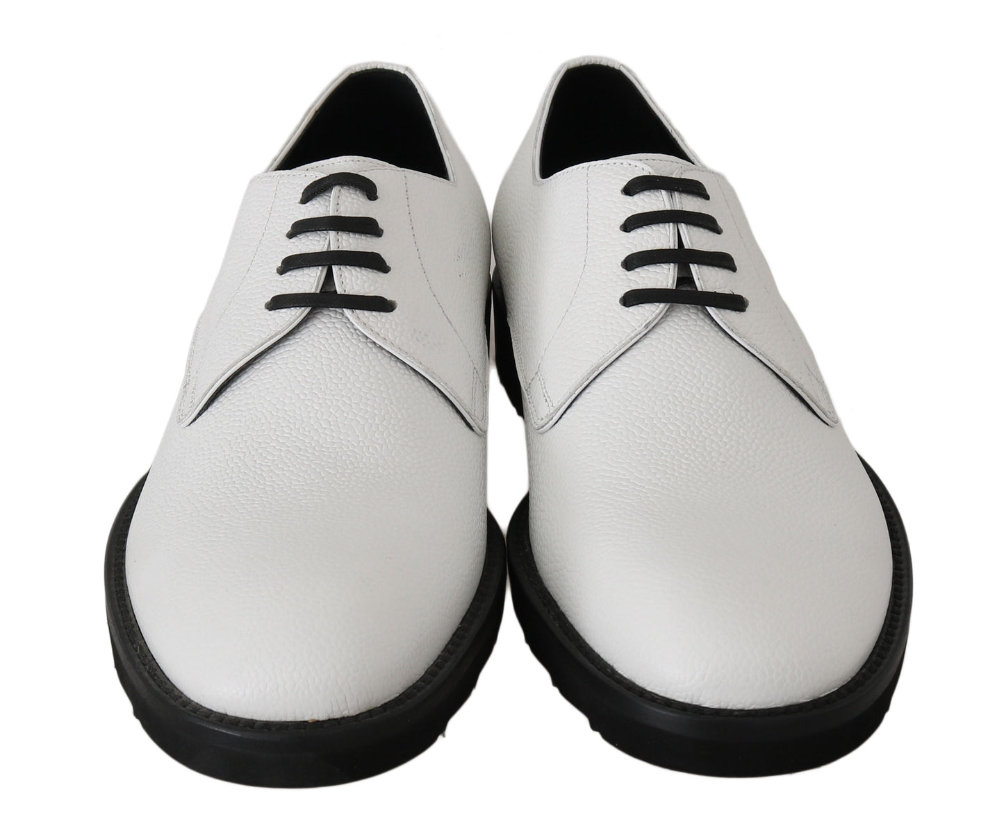 Dolce & Gabbana White Leather Derby Dress Formal Shoes