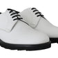 Dolce & Gabbana White Leather Derby Dress Formal Shoes