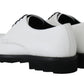 Dolce & Gabbana White Leather Derby Dress Formal Shoes