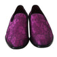 Dolce & Gabbana Purple Jacquard Loafers Dress Formal Shoes