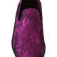 Dolce & Gabbana Purple Jacquard Loafers Dress Formal Shoes