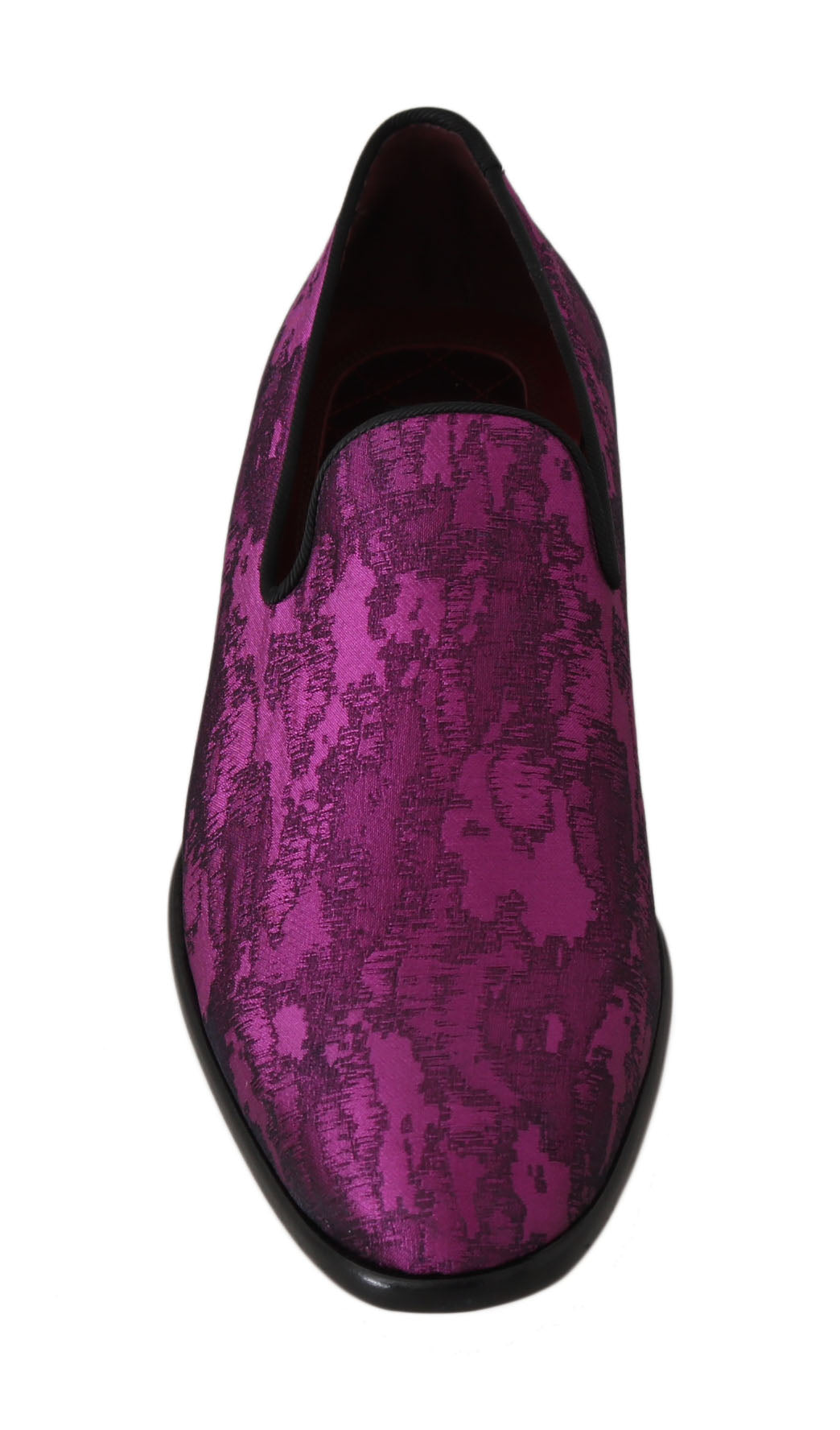 Dolce & Gabbana Purple Jacquard Loafers Dress Formal Shoes