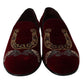 Dolce & Gabbana Bordeaux Velvet Loafers Gun Horseshoe Shoes