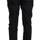 Dolce & Gabbana Black Cotton Stretch Formal Trousers Pants