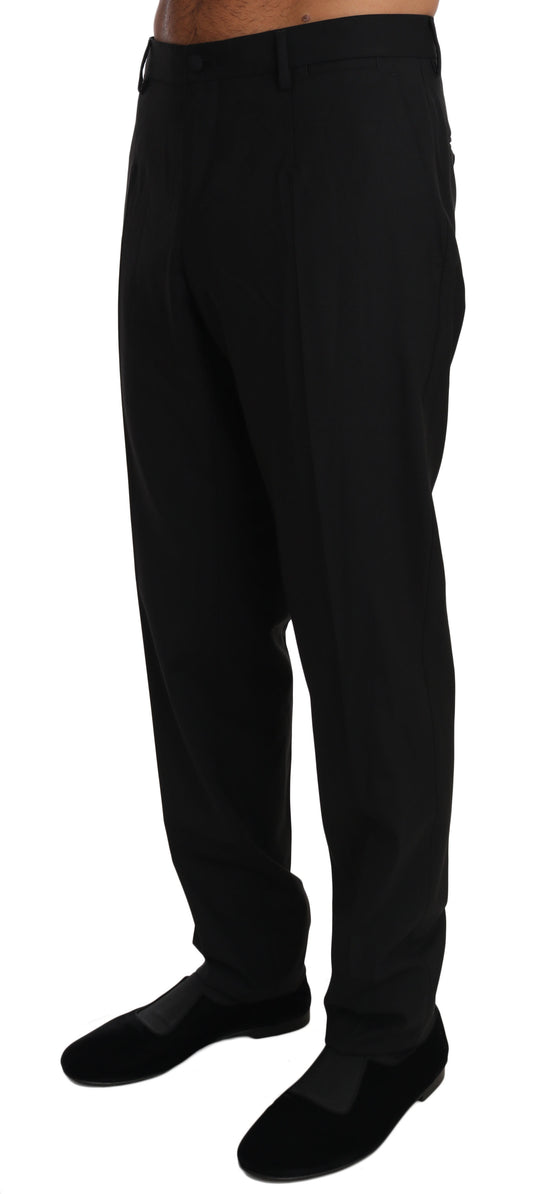 Dolce & Gabbana Black Wool Stretch Dress Trousers Pants