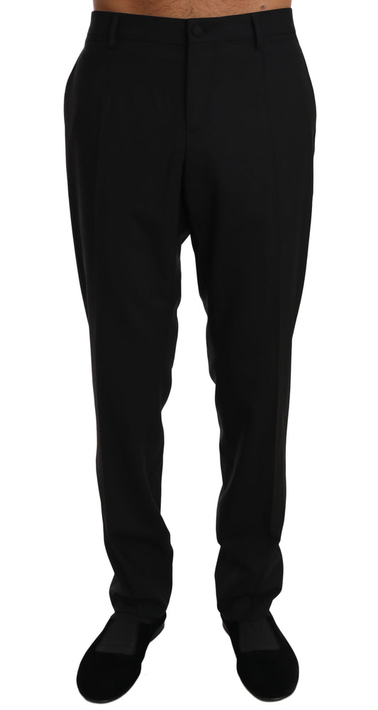 Dolce & Gabbana Black Wool Stretch Dress Trousers Pants