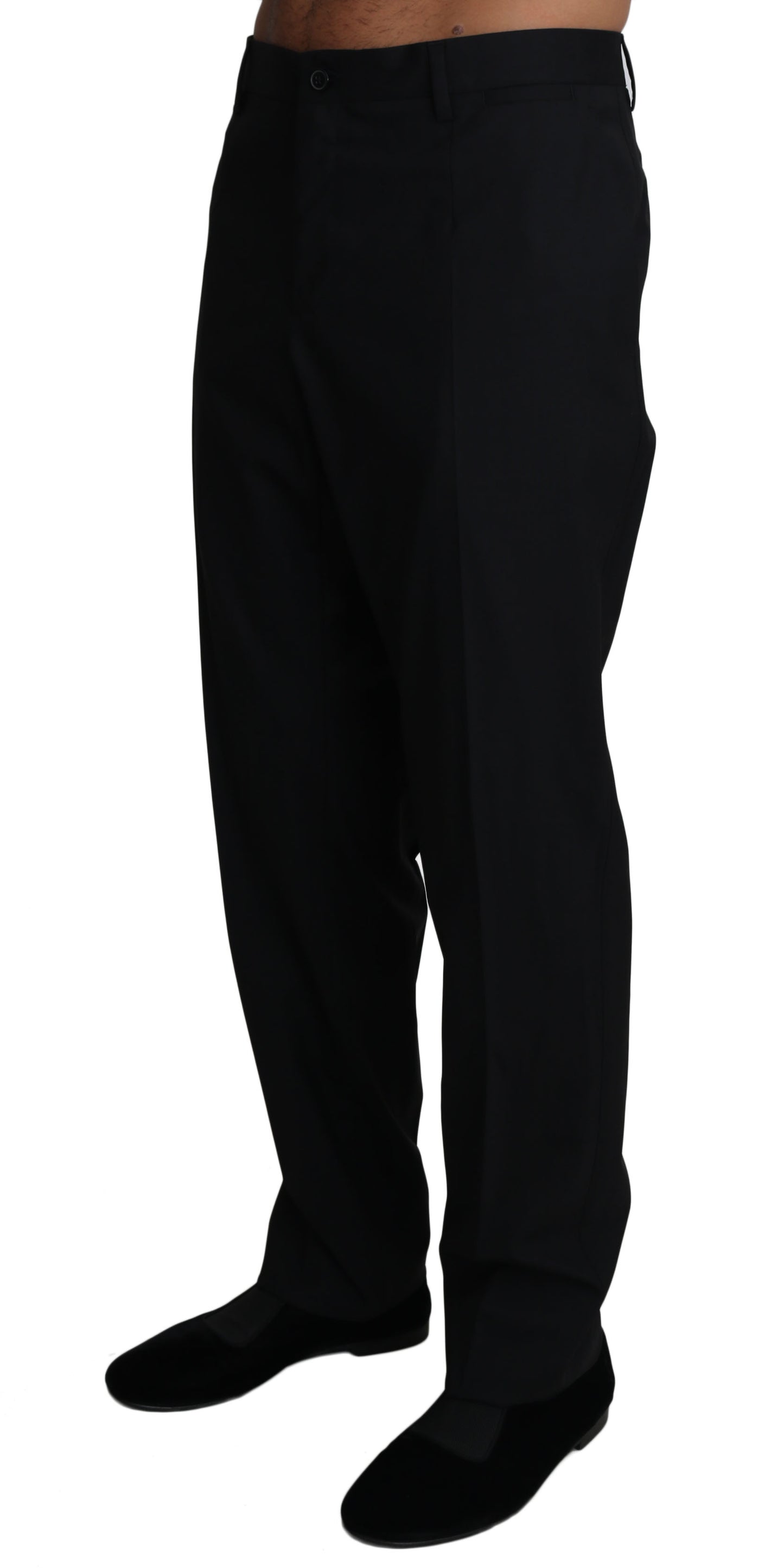 Dolce & Gabbana Black Wool Stretch Dress Trousers Pants