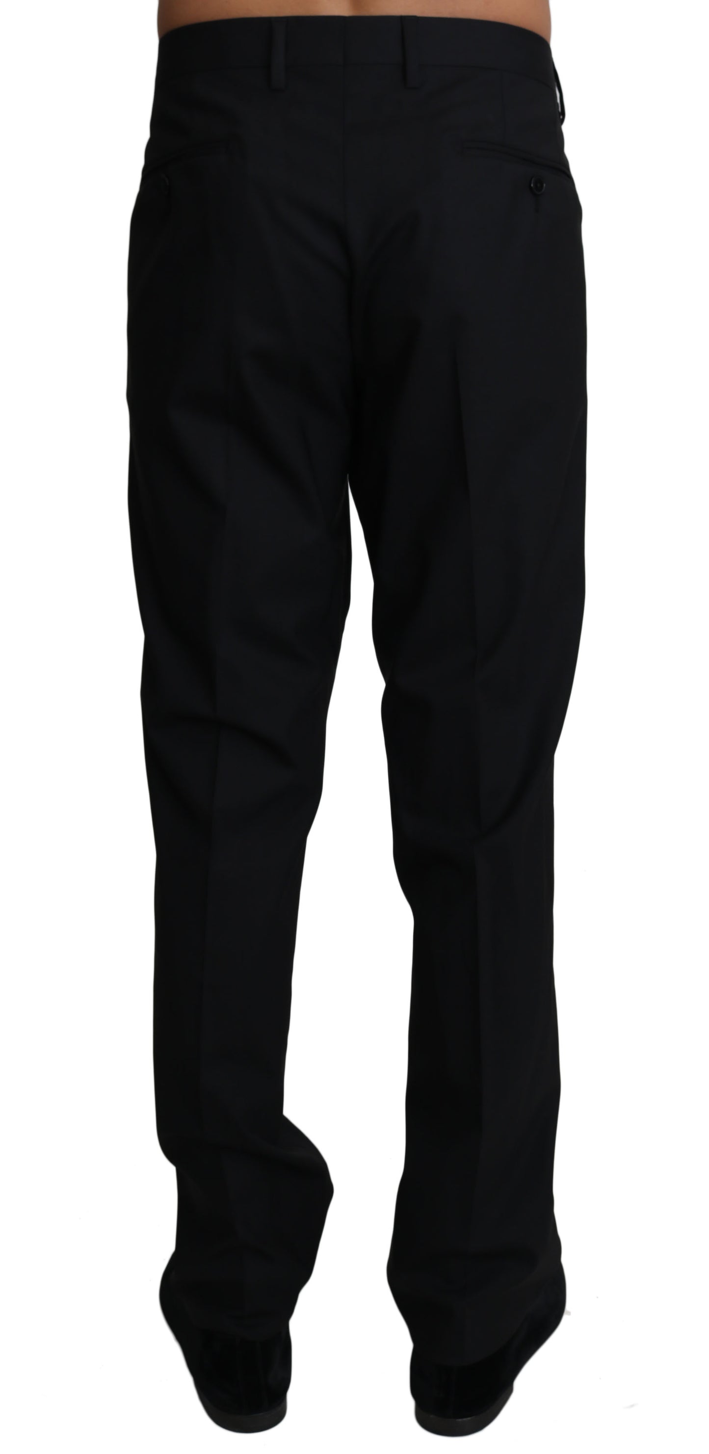 Dolce & Gabbana Black Wool Stretch Dress Trousers Pants