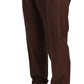 Dolce & Gabbana Brown Wool Silk Formal Trousers Pants