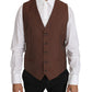 Dolce & Gabbana Brown Wool Silk Waistcoat Vest