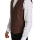 Dolce & Gabbana Brown Wool Silk Waistcoat Vest