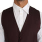 Dolce & Gabbana Purple Pattern Wool Silk Waistcoat Vest