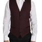 Dolce & Gabbana Purple Pattern Wool Silk Waistcoat Vest