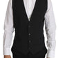 Dolce & Gabbana Gray Solid 100% Wool Waistcoat Vest