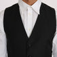 Dolce & Gabbana Sleek Black Wool-Silk Formal Vest