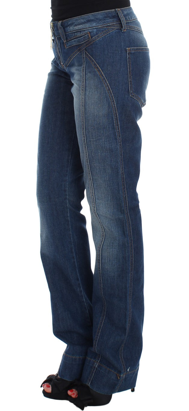 Cavalli Blue Wash Cotton Stretch Boot Cut Jeans