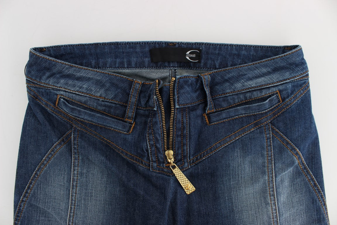 Cavalli Blue Wash Cotton Stretch Boot Cut Jeans