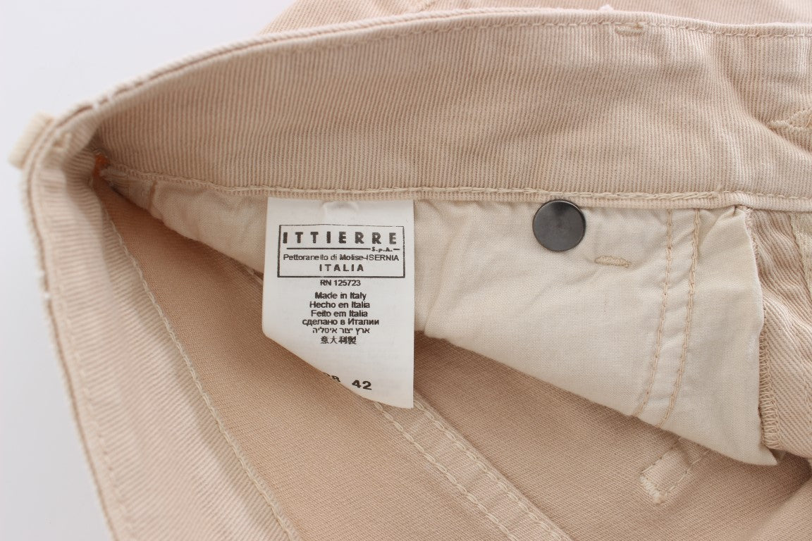 Cavalli Beige Wash Slim Fit Cotton Stretch Jeans