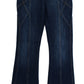 Cavalli Blue Cotton Stretch Low Waist Jeans