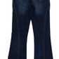 Cavalli Blue Cotton Stretch Low Waist Jeans