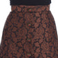 Dolce & Gabbana Brown Floral Brocade Mini Bubble Skirt