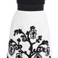 Dolce & Gabbana White Floral Brocade Family Tree Skirt