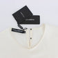 Dolce & Gabbana White Sequined Key Silk Blouse T-shirt Top