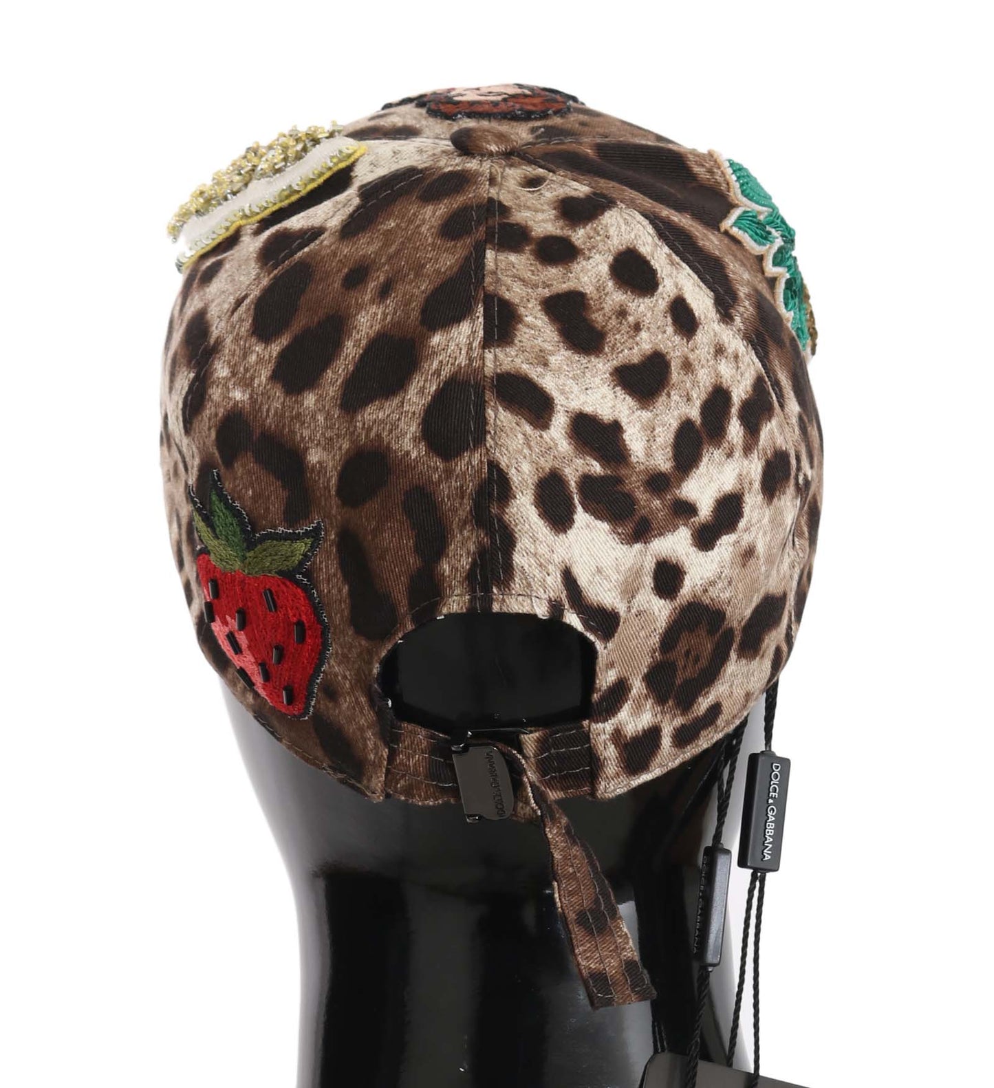 Dolce & Gabbana Brown Leopard Sequin Sicily Applique Baseball Hat