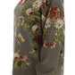 Dolce & Gabbana Green Key Floral Print Silk Sweater