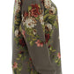 Dolce & Gabbana Green Key Floral Print Silk Sweater