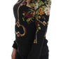 Dolce & Gabbana Black Key Floral Print Silk Blouse Top