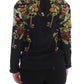 Dolce & Gabbana Black Key Floral Print Silk Blouse Top